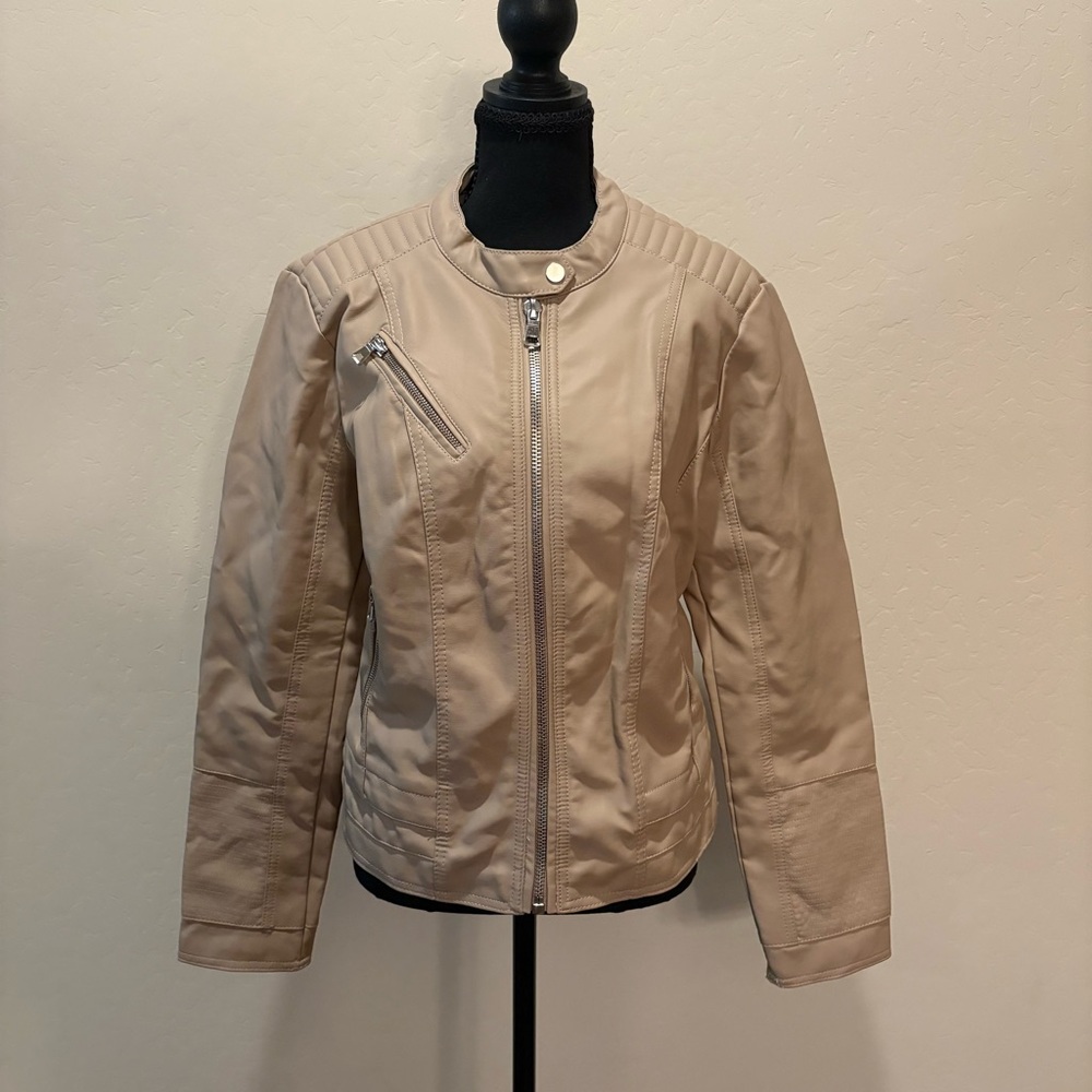 Cavalini Women's Beige Leather Jacket